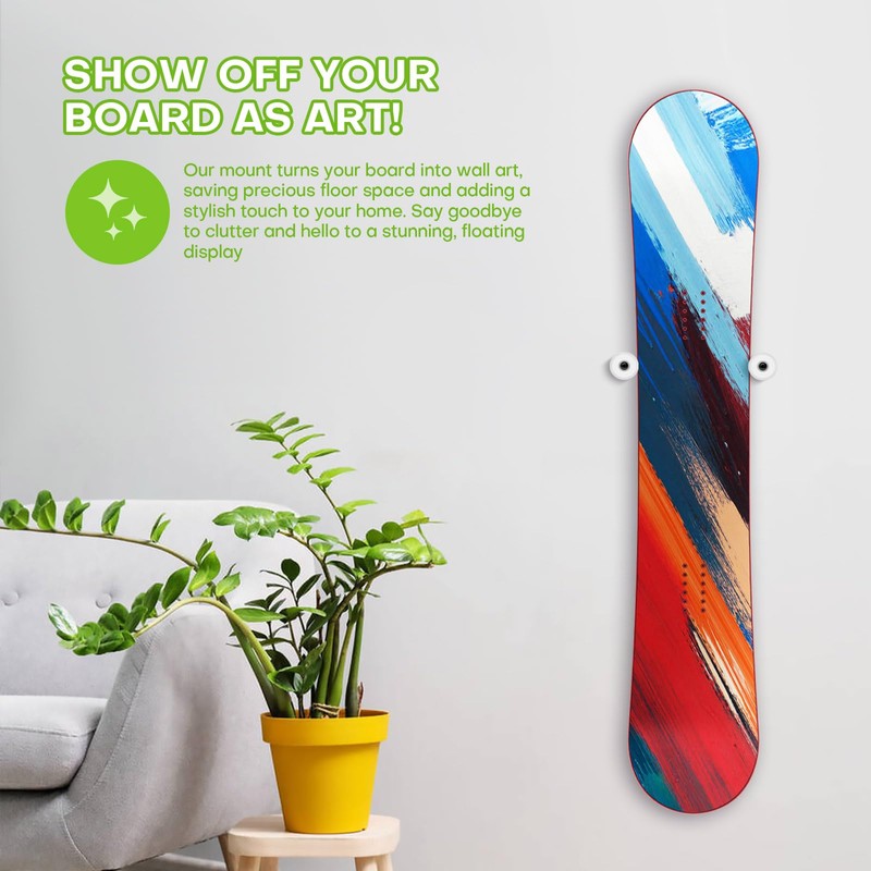 Roliwils Snowboard Wall Mount, PU rubber grip | Binding-safe protection