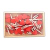 LWR Craft Wooden Mini White Red Heart with Clothespins 48pcs