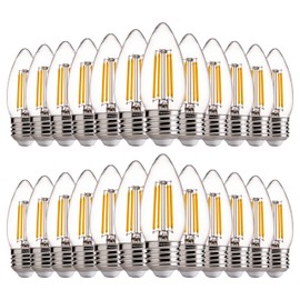 FLSNT LED Candelabra Light Bulbs 60W Equivalent E26 Base, Dimmable B11 LED Chandelier Light Bulbs, 2700K Soft White, 24 Pack