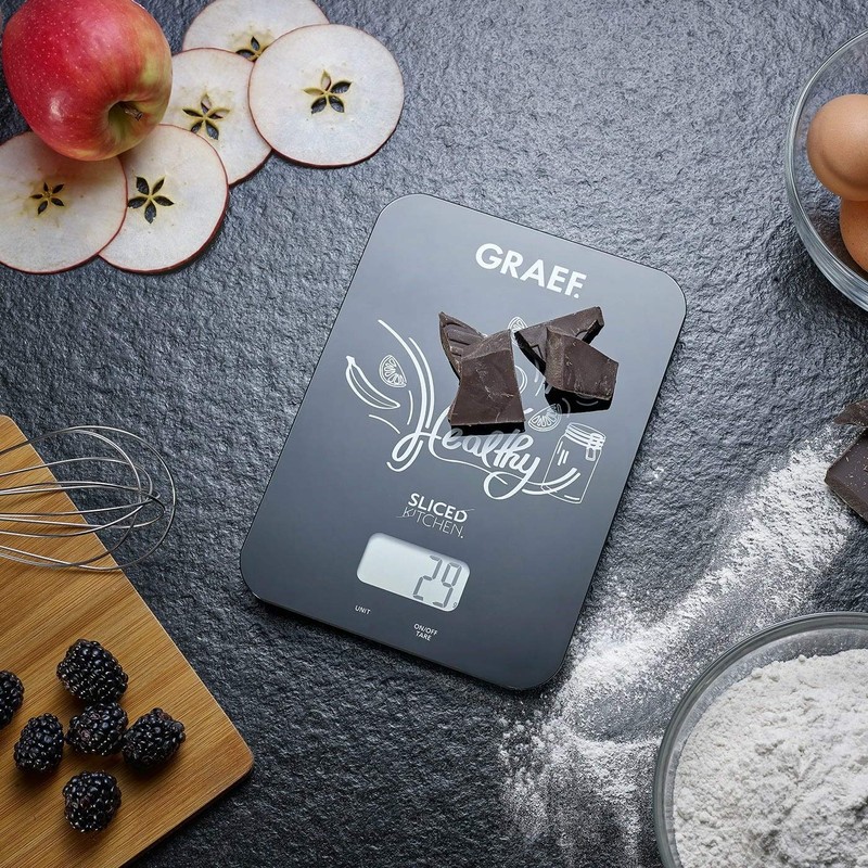 GRAEF KS 202 Digital Kitchen Scales, Black, Easy to Clean
