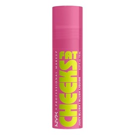 NYX Professional Makeup, Fat Cheeks Blush Tono Plum Pop (rosa fucsia), 8 ml - Rubor líquido con acabado natural y radiante. Infusionado con aceites de frambuesa y kiwi. Dura hasta 12H. Fórmula vegana