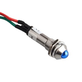 CABLEPELADO LED Pilot Light | LED Indicator Light for Panel | 50 cm | Suitable for Electronic Panels, Control Panels, Electrical Circuits | Mounting Diameter 8 mm | Voltage 220 VAC | Blue LED