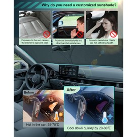 GAFAT Compatible with A4 B9 B8/A5 F5 8T 2009-2024 2025 Sun Protection Front Windscreen Inside, A4 Windscreen Parasol Sun Visor, Cooling, UV Protection, A4 Accessories