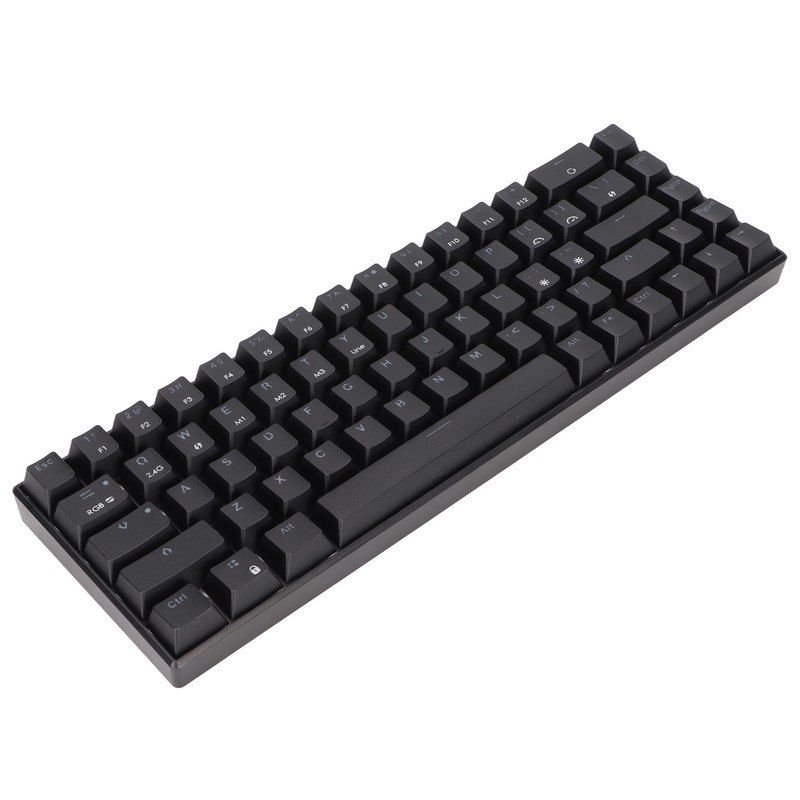 Wireless 2.4 G Mechanical Keyboard Black 68 Keys RGB Dynamic