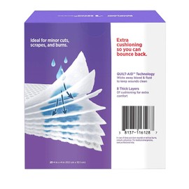 Band-Aid Brand of First Aid Products Cushion-Care Gauze Pads, 4 Inches by 4 Inches, 25 Count (Pack of 12)
