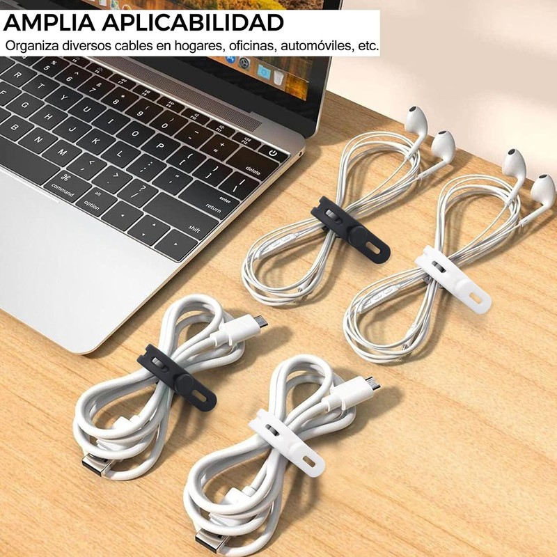 20 Piezas Organizador de Cables Organizador de Cables Ajustable de