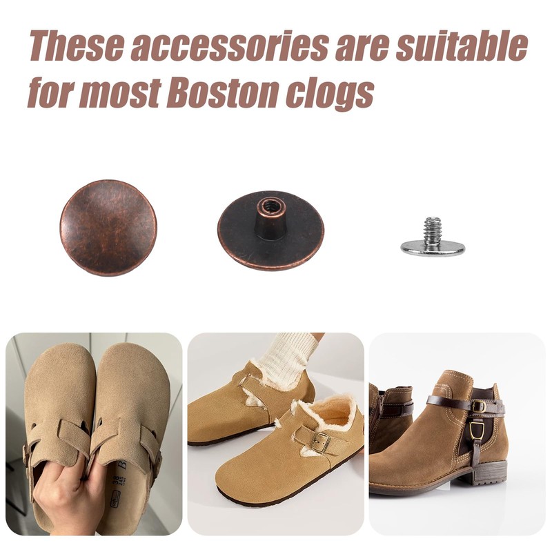 24pcs Clog Replacement Rivets for Birkenstock, Metal Clog Button Replacement