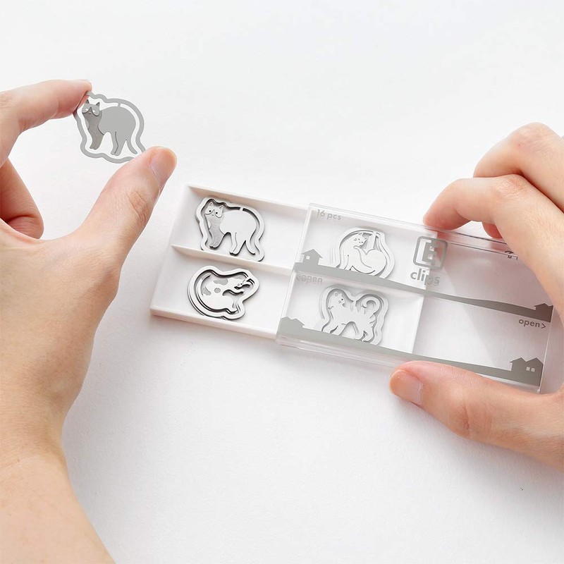 Midori 43357006 Clips, Etched Clips, Cat Pattern