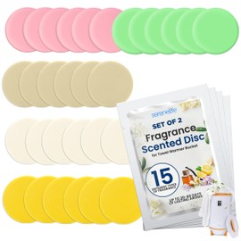 SereneLife Fragrance Scented Discs - 15 Scents for Towel Warmers and Air Fresheners - Long-Lasting, Compostable Aroma - Fits Most Holders - 2 PACK, 30 Discs