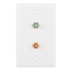 Dual RCA Connector Wall Plate RCA Insert with White Center