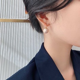 Yienate Vintage Pearl Drop Earrings Exquisite Pearl Sphere Dangle Earrings Pink Bridal Pearl Ball Earrings Jewelry Gift for Women Girls