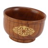 Wooden Rice Bowl Jujube Wood Anti Scald Exquisite Elegant Round