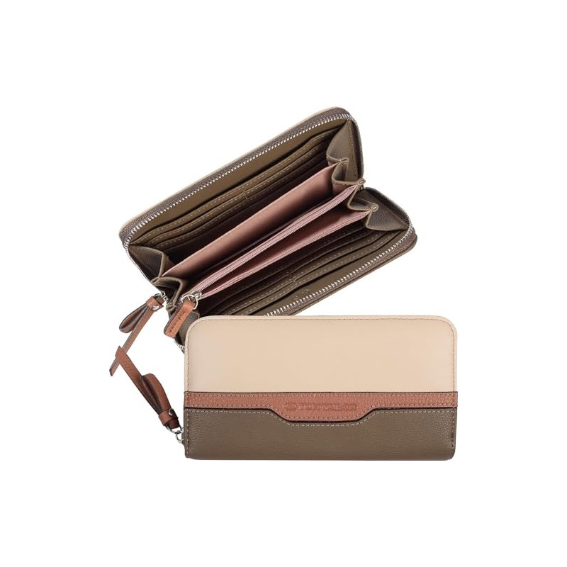 TOM TAILOR Jule Women's Purse Zip Large Beige, Mixed Taupe,