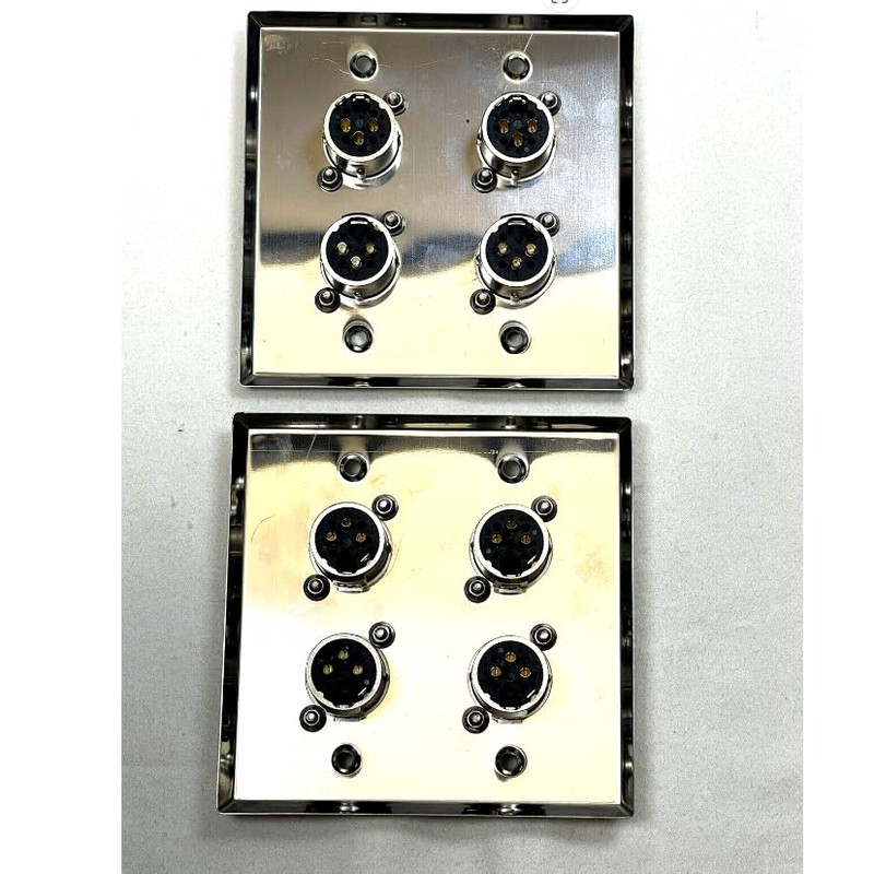 (2) Two Four XLR Double Wall Plates w/Neutrik NC3FD-L-1 Female