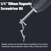 6-Piece Phillips Screwdriver Long Bits 150 mm 1/4 Inch Magnetic