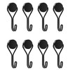 EUZUXU 8 Pack Magnetic Hooks, Black Magnet with Hooks Heavy