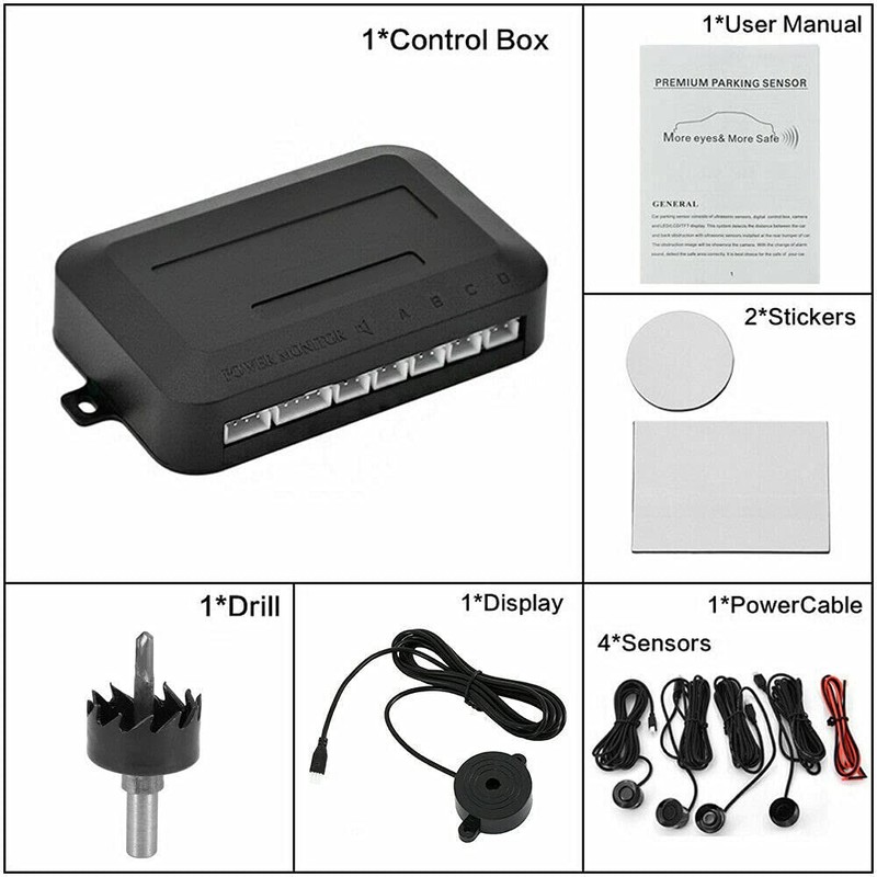 Multibao Parking Sensor Car Reversing Sensors Backup Radar System Buzzer