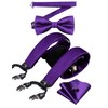 YOHOWA Mens Suspenders Set 6 Clips Strength Adjustable Y-Back Purple