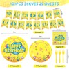 YMDOBIGER Yellow Cartoon Party Supplies Serves 25 - Plates and