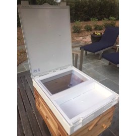 Beehive AWESOME Bee Hive Cover w/ Feeder & Inspection Window. No Need to Smoke Bees!