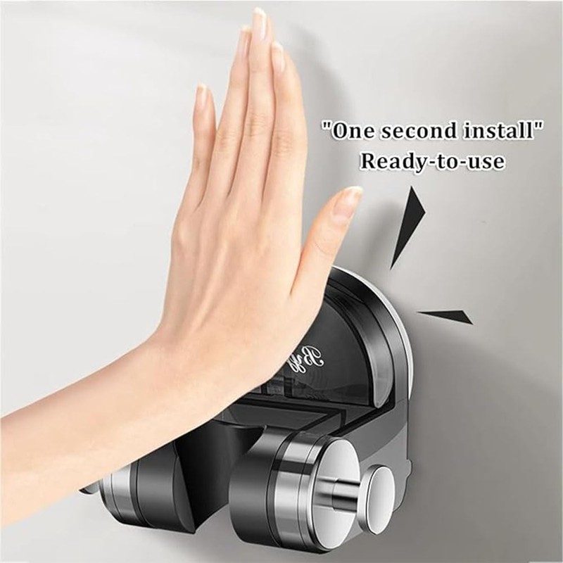 FUWIND 1 pcs Integrated Suction Cup Shower Rack, Adjustable Suction