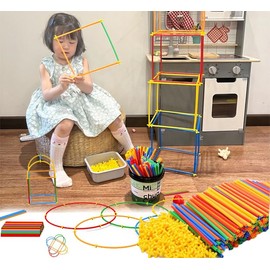 SQAQS 500 Pieces Ports Kids Fort Building Kits, DIY Tent Toy, Creative Building Set, Construction Kit Toy for Boys Girls Age 5, Indoor Outdoor Construction Toy, DIY Fort Construction Toy