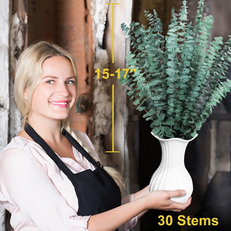 FUKUOKA Bulk Package 30 PCS Real Dried Eucalyptus Plant Large