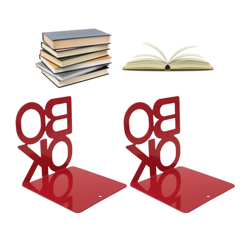 1 Pair Modern Bookend Non Slip Heavy Duty Decorative Book