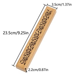 Incense Burner, Bamboo Incense Holder, Burner Ash Catcher for Spa Yoga Meditation Indoor Outdoor Use (9.25 Inch)