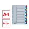 Esselte Mylar plain cardboard index, coloured tabs