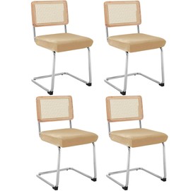SONNACH Fundas de asiento de silla de terciopelo para sillas de comedor modernas de mediados de siglo, fundas de asiento sin brazos, paquete de 4 (caqui)