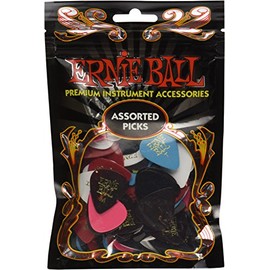 Ernie Ball - Púas de guitarra (varios grosores, colores surtidos), paquete de 144 (P09201)