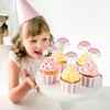 HOKPA Rainbow Cupcake Toppers, 24 Pcs Rainbow Theme Cupcake Decoration
