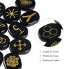 dssmboom Set of 13 Black Obsidian Crystal Rune Stones Engraved