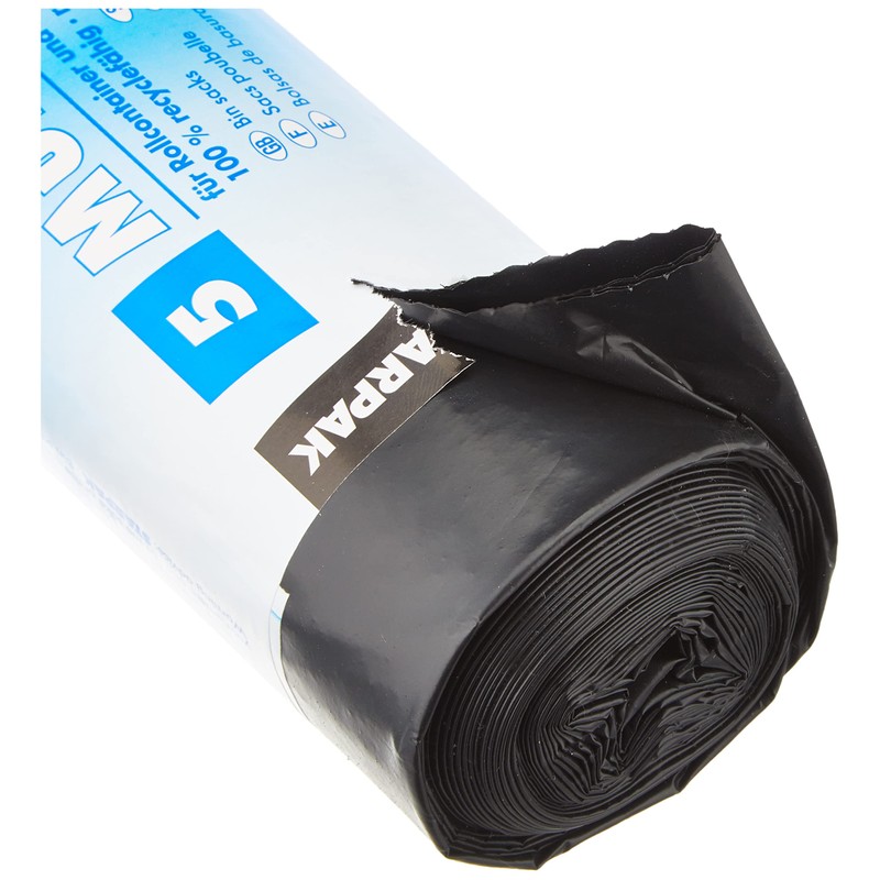 Papstar Müllsäcke / Müllbeutel (5 Stück), 240 l, schwarz, aus