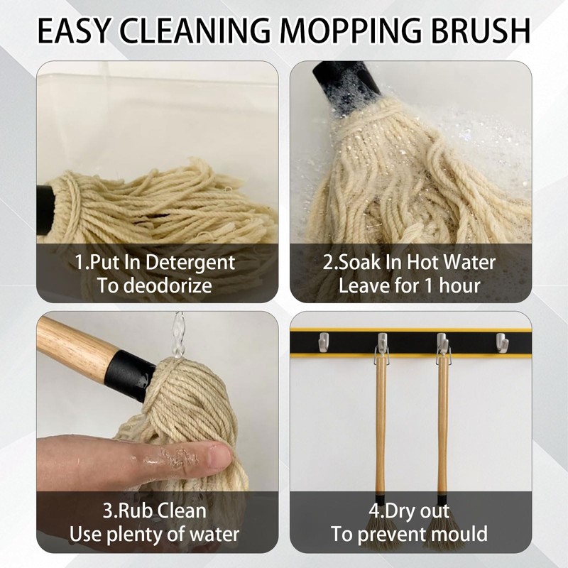 Apvok Two Size Bbq Mop Brushes For Sauce Wooden Long