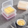 Typutomi 2 Pack Sliced Cheese Container for Fridge, Clear Plastic