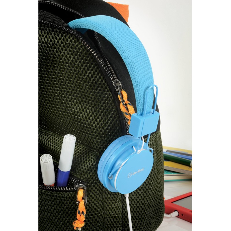 AV:Link | Children's Educational Headphones with in-line Microphone | Blue