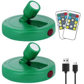 KANESIKI Cordless Spotlight Battery Operated, LED Plant Spot Lights, Dimmable Accent Lighting with Remote, Stick Uplight for Picture Tree Painting Gallery Portrait Dartboard Art Photo, Green