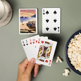 Lantern Press Malibu, California, Woody on The Beach (52 Playing Cards, Poker Size Card Deck with Jokers)