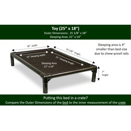 Kuranda Chewproof Dog Bed - Walnut PVC - 25" x 18" - Sunsure Textilene - Sierra