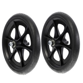 DOITOOL 2PCS of 6 Inch Wheelchair Front Wheels, Walker Wheel Chair Wheels, Universal Wheelchair Wheels Replacement, Rubber Black Wheel Drive Wheelchair Front Wheels, Wheel Accessories