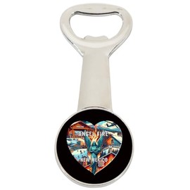 Angel Fire New Mexico Travel Souvenir Destination Heart Shape Design Magnetic Bottle Opener Single