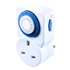 Masterplug TMS24-MP Energy Saving Daily Mechanical Segment Timer Plug, White