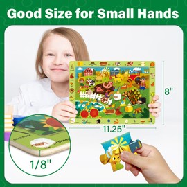 BenBen Large Wooden Puzzles for Kids Ages 4-6, 6 Pack 24 Piece Search and Find Puzzles for Toddlers 3-5, Educational Learning Toys Gifts for 3 4 5 Year Old Boys Girls