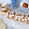 Tala Easter Patterned Wooden Revolving Rolling Pin, FSC Beechwood with