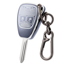 CHATYYD for Dodge Key fob Cover with Keychain,Soft TPU Car Key Cover Case for Dodge Ram 1500 2500 Dakota Magnum Durango Nitro Jeep Wrangler Patriot Grand Cherokee