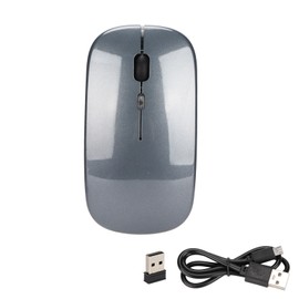 Wireless Mouse 2.4G Ergonomic Dual Mode LED Breathing Light 500mAh Rechargeable Battery Adjustable DPI Office MouseGrey