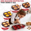 HE-SANQI Silicone Muffin Pan for Baking with Metal Reinforced Frame