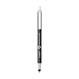 BIC PrevaGuard Clic Stic Ballpoint Pen & Stylus, With Built-in Protection To Suppress Bacteria Growth, Medium Point (1.0mm), Black, 12-Count